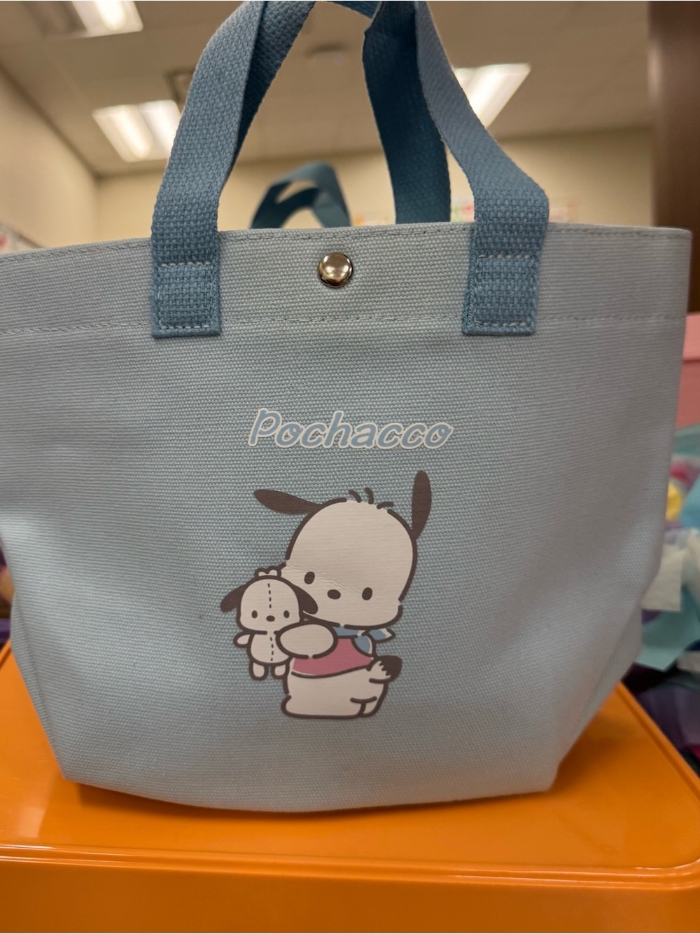 Hello Kitty Pochacco Light Blue Canvas Tote